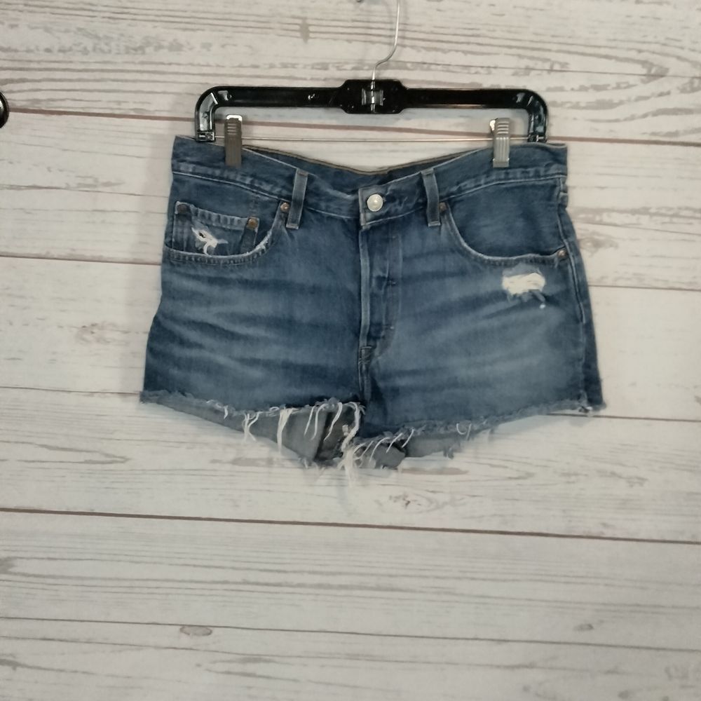 Levi's Blue Jean Shorts Distressed Cut-Off Style